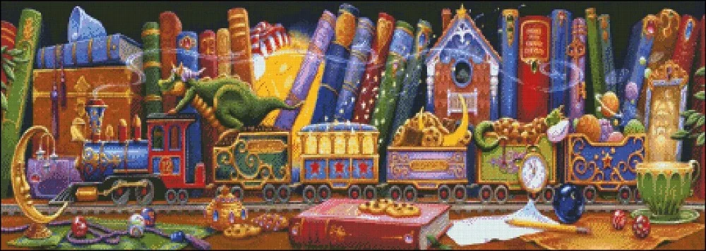 Needlework for embroidery DIY French DMC High Quality - Counted Cross Stitch Kits 14 ct Oil painting - Train of Dreams