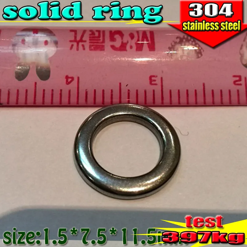 80pcs/lot  fishing solid ring Stainless steel 1.5*7.5*11.5mm the best quality 304 stainless steel