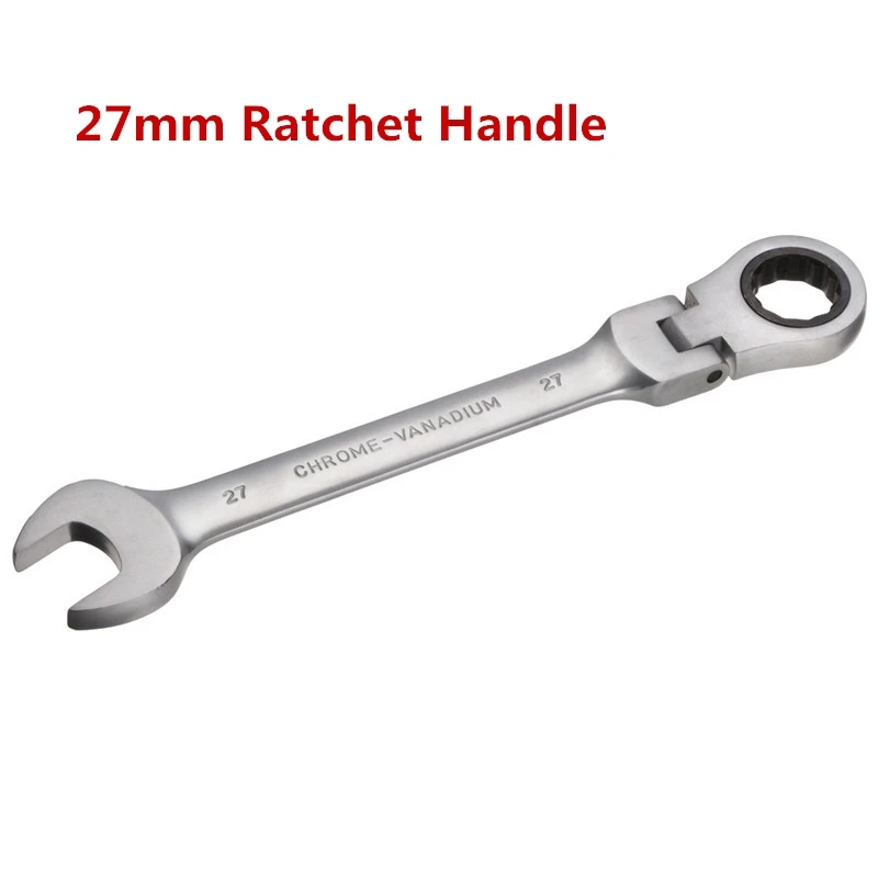 New 27mm High Quality Flexible Head Ratchet Metric Spanner Open End Ring Wrenches Tool Ratchet Handle Wrench Free shipping