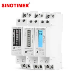 Single Phase Two Wire LCD Backlit Wattmeter Power Consumption Watt Energy Meter kWh AC 5-32A 230V 50Hz Electric Din Rail Mount