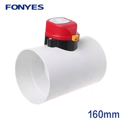 6 inch plastic electric air valve motorized damper valve HVAC duct solenoid check valve for pipe ventilation 160mm 220V 12V 24V