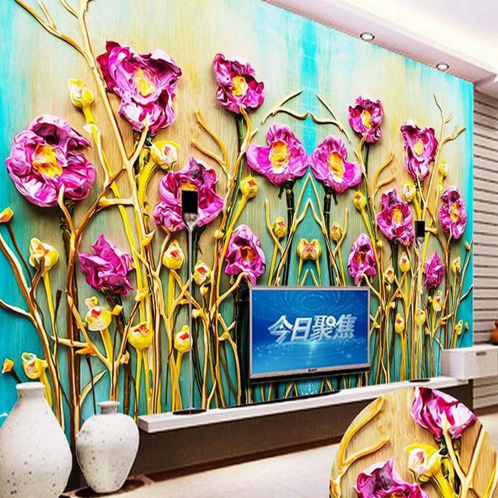

purple flower modern wallpaper HD photo mural papel de parede para quarto for walls bedroom 3 d wall decorative murals