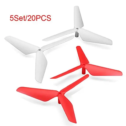 

5 sets * Replacement Propellers Syma X5C X5 JJRC H5C H5 Mini RC Quadcopter 20PC 3 Blade Propeller White & Red