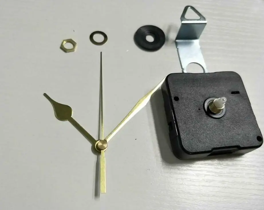 100 sets fedex shipping Gold Hands DIY Quartz Black Wall Clock Movement Mechanism Repair Parts Silent+hooks+full accessories