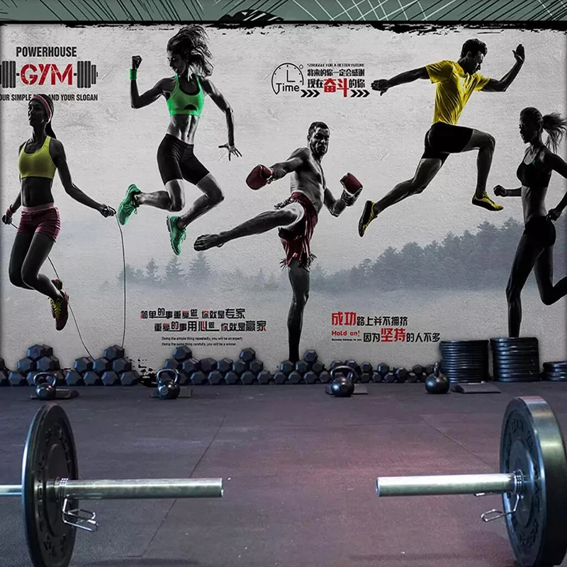 

Ink painting gym background wall