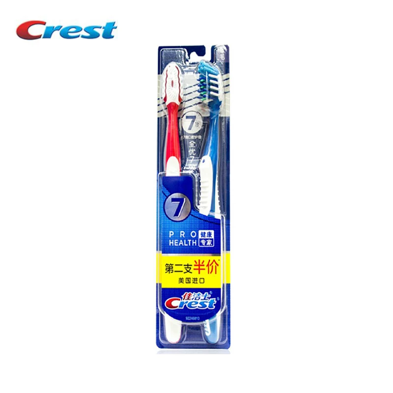 Crest Seven Effect Toothbrush Manual USA Imported Original Special Adult ProHealth Tooth Brushes Oral Care Soft Bristle 2pc/Pack