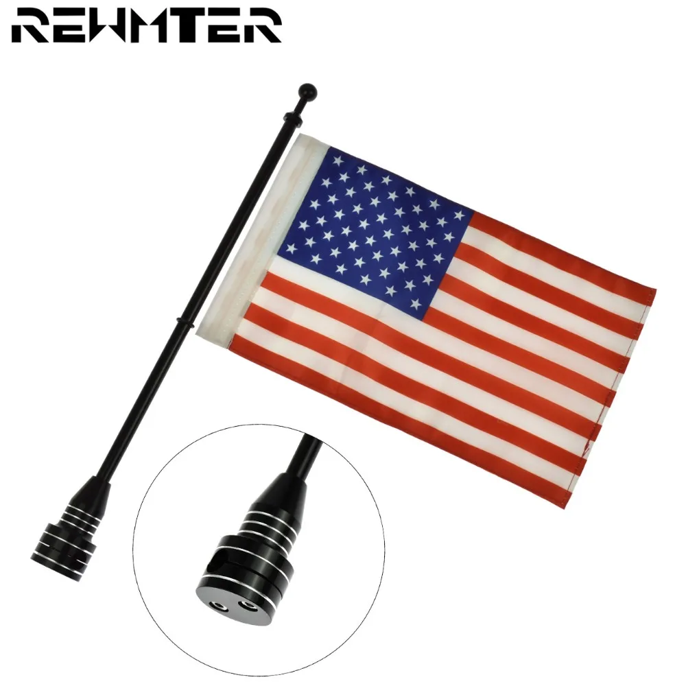 

Motorcycle Black Rear Side Mount Flag Pole USA/Germany/France/ Canada/Italy/Flag For Harley Sportster XL 883 1200 48 Touring