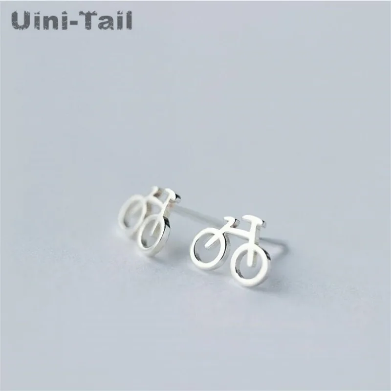 Nuovo caldo 925 argento tibetano creativo mini bici orecchini personalità selvaggio temperamento coreano semplice studente marea orecchio gioielli