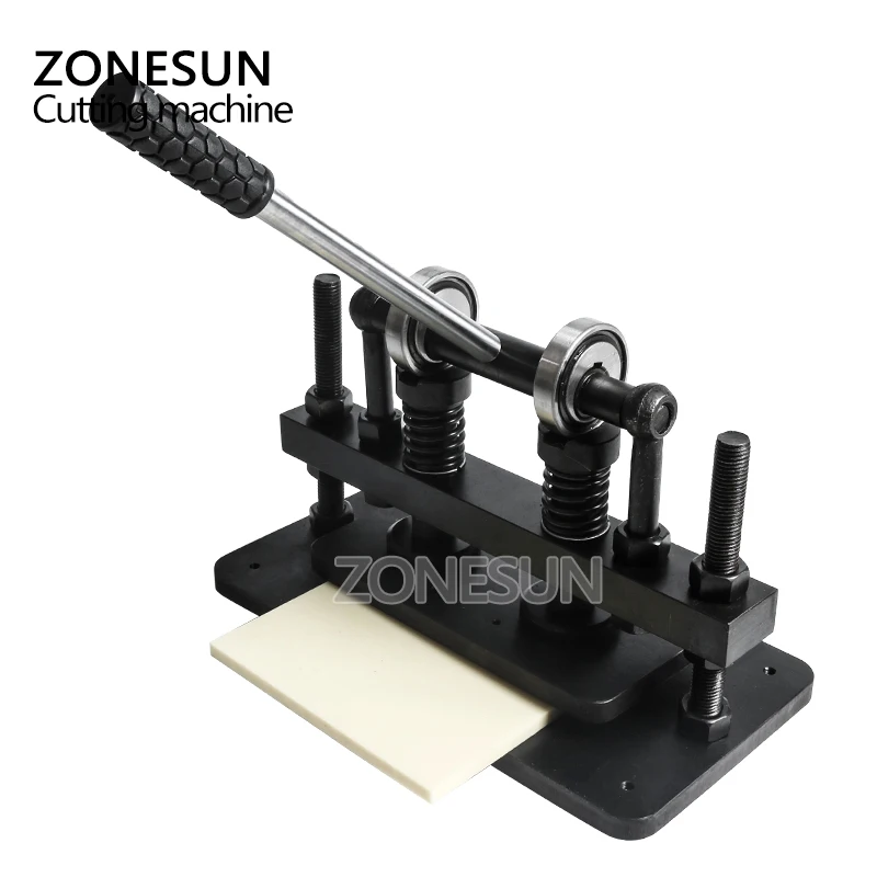 ZONESUN 26x12cm Double Wheel Leather Die Cutting Machine Paper Dies Pattern Hand Press Mold Leather Embossing Machine