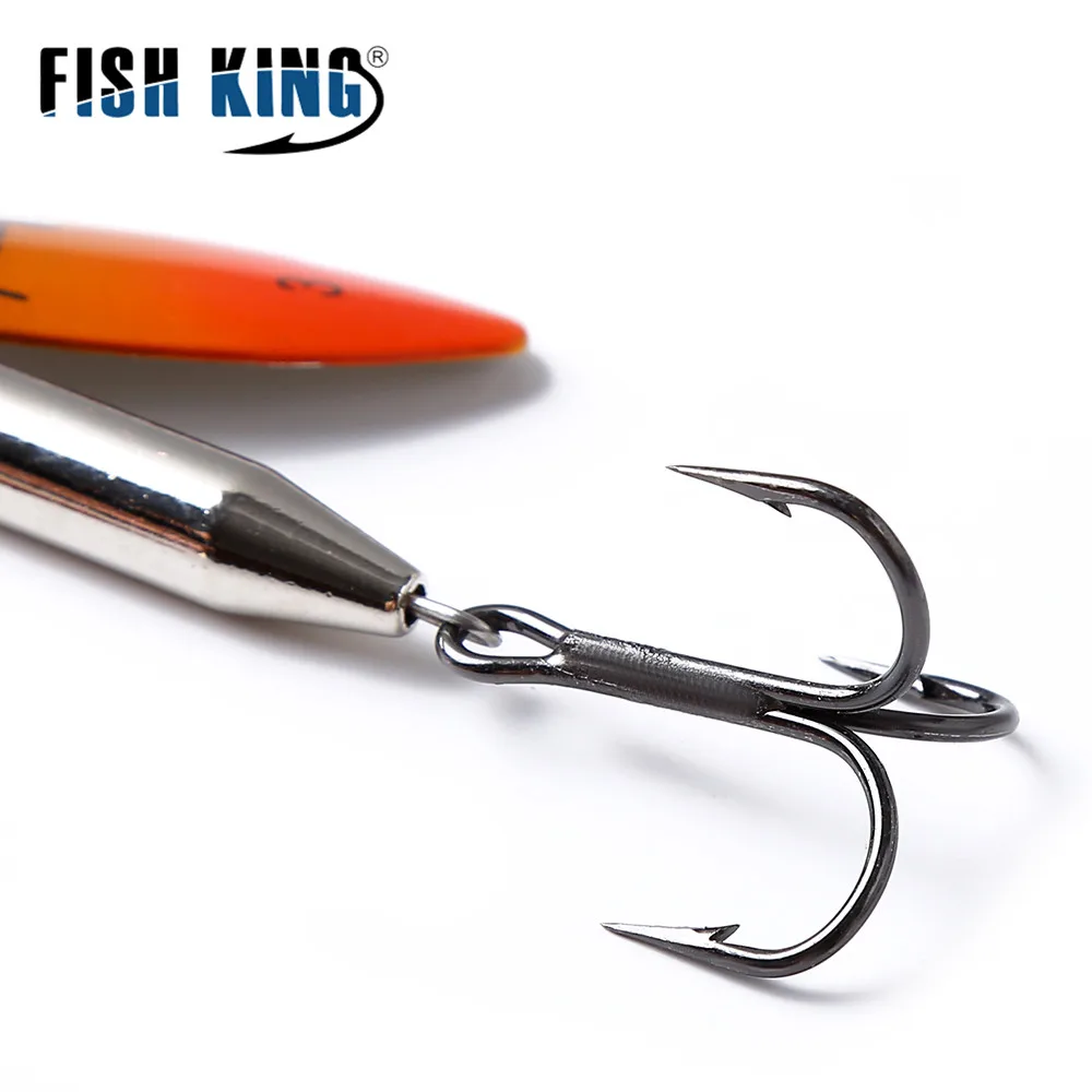 FISH KING Brass Material Long Cast Double Piece 10 Color With Treble Hook Fishing Lure