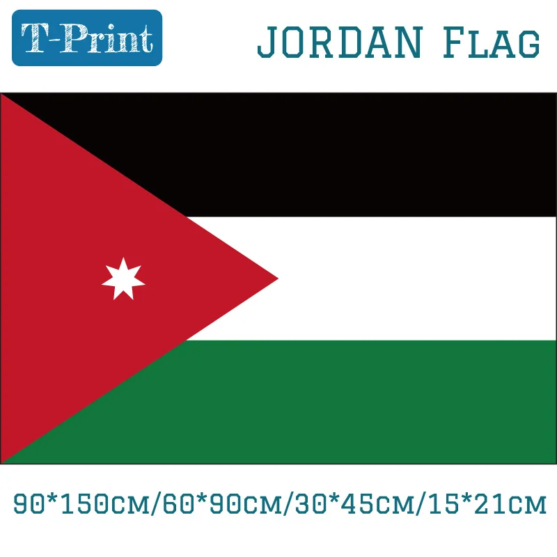 La bandiera nazionale del regno di Jordan hemita 90*150cm 60*90cm 15*21cm 30*45cm bandiera auto per la festa nazionale