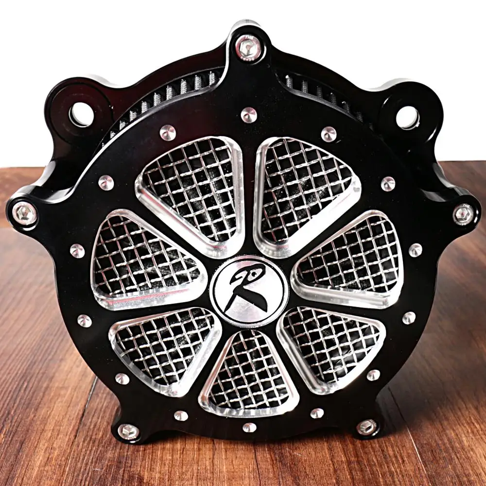 High Flow Filter Shallow Cut Air Cleaner Kit Fit For Harley Touring Street Glide Road King FLHX FLHR FLHT 08-14 15 16