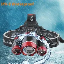 LED Headlamp 3x T6 Zoom with Batteries #3
