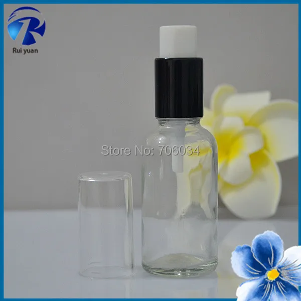 

Small Frosted Clear Glass Bottle Essential OIil 30ml 1 oz Airless Pump Bottle Glass Perfume Bottle with Spray Bottles 30ml Pump