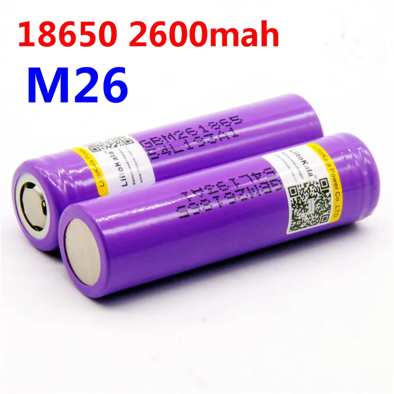 100% original LiitoKala for  M26 18650 2600mah 10A ICR18650 m26 2600mAh 3.7v charge 18650 for flashlight power bank