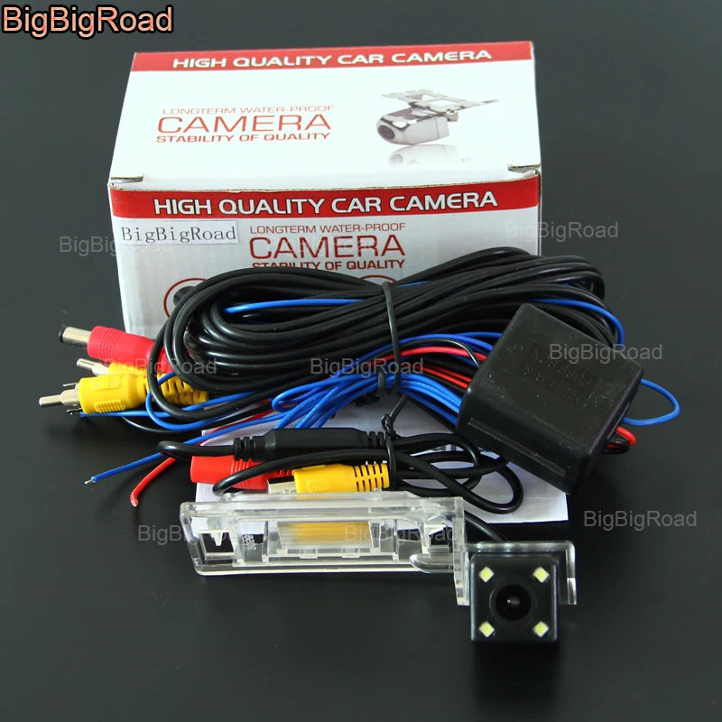 

BigBigRoad Car Rear View Reversing Backup Camera With Power Relay / Filter For Audi A5 Q5 TT A4L Parking Camera Waterproof