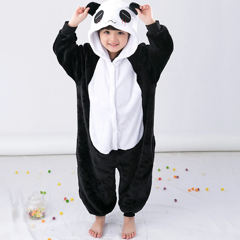 Adult Animal Panda Kids Outwear Children Cospaly Costumes Nightgown Winter Warm Pajamas Sleepwear Girls Boys Jumpsuit Christmas