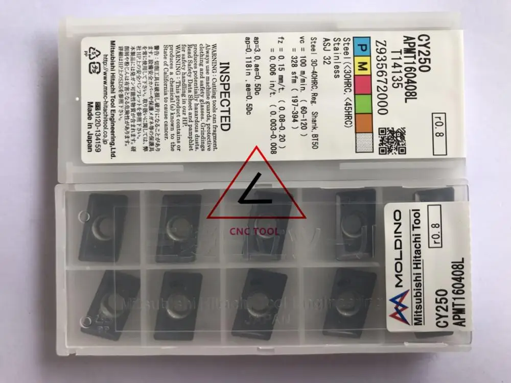 APMT 160408 L CY250 10pcs Hitachi high cutting performance CNC indexable inserts