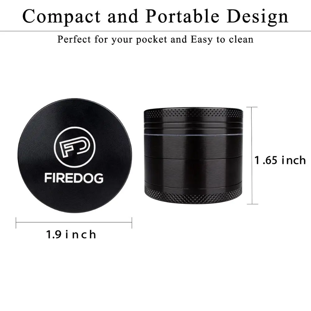 FIREDOG Tobacco Grinder 3 Layers Aluminum Alloy Herbal Herb Spice Grinders Smoking Pipe Accessories Gold Smoke Cutter