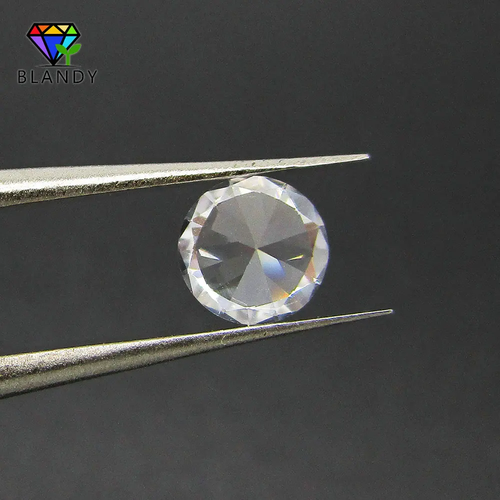 Hot Selling 3.0~12mm Loose White Sapphires Stones 5A Quality Round Machine Cut Corundum Stone Synthetic Gems For Jewelry