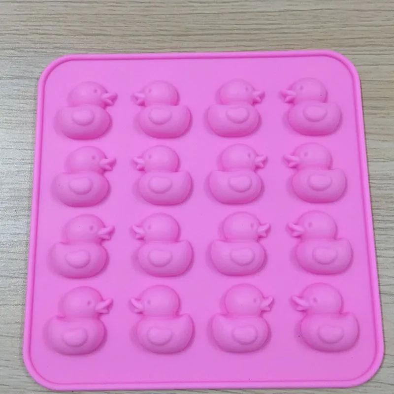 100pcs Silicone Duck Shape Pudding Fondant Ice Tray Mould Non-Stick Chocolate Jelly Mold Soap Bakeware ZA6804