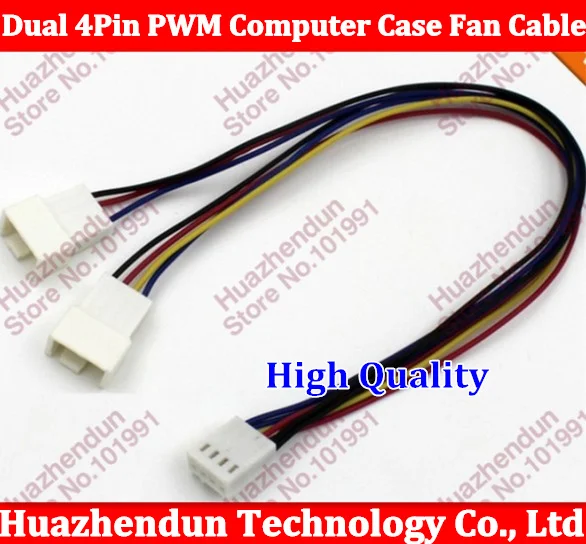 

50pcs/lot Free Shipping High Quality 4Pin PWM To Dual 4Pin PWM Computer Case Fan Power Sleeved Y-Splitter Adapter Cable