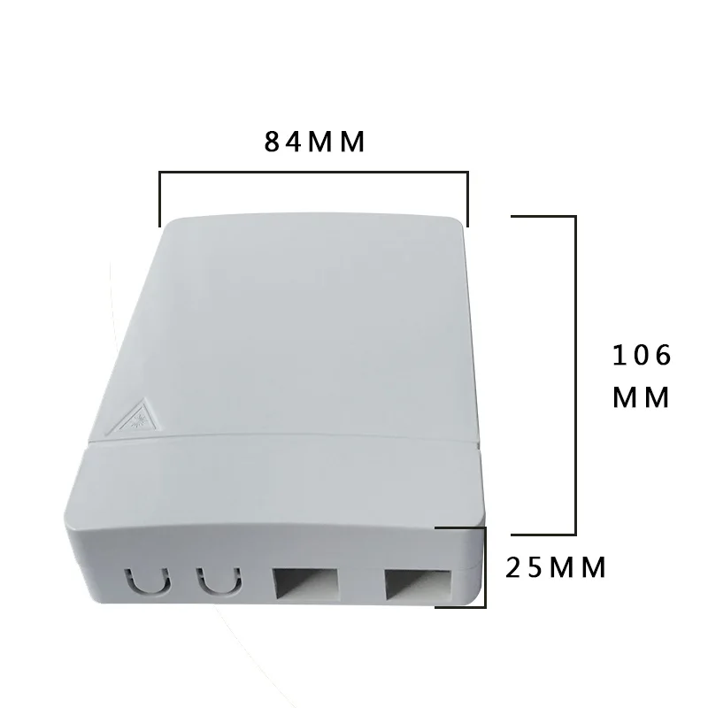 FTTH 2Core Fiber Optic Termination Box 2port optical fiber distribution box FTTX Fiber Optic Box Splitter Box Size 106*84*25mm