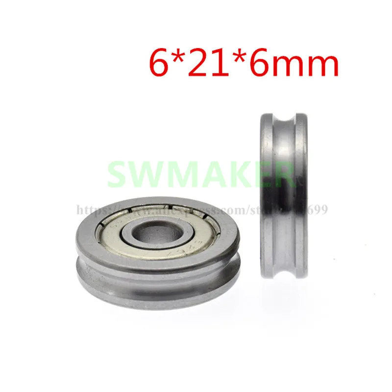 1pcs 6*21*6mm 626 bearings, U grooved roller with groove, conductor groove wheel, 3 mm diameter track wheel