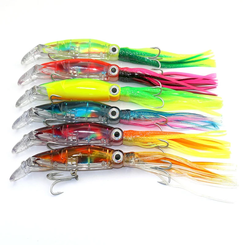 ANZHENJI 2017 New 6pcs/lot 14cm 42g Squid Lure Wobbler Hard Bait Fishing Lures For Trolling Bionic Artificial Bait Minnow China