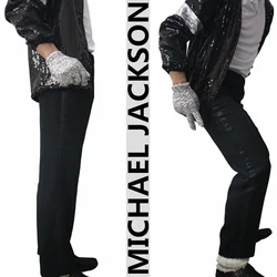 Rare Cotton 100% Casual Full Length Black Straight MJ Michael Jackson Party Show Trousers Pants