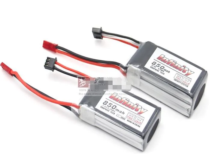 Nieskończoność 2S 3S 7.4V /11.1V 850mAh 70C grafen bateria LiPo złącze JST dla multikopter zdalnie sterowany Model