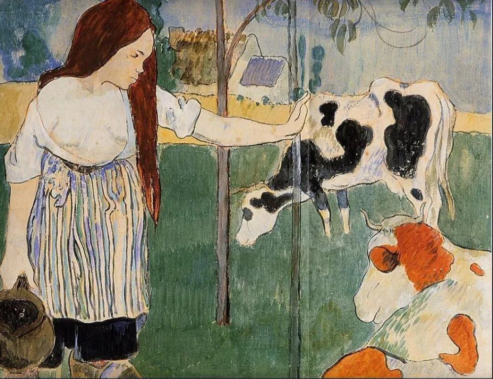 

High quality Oil painting Canvas Reproductions The milkmaid (1889) by Paul Gauguin hand painted