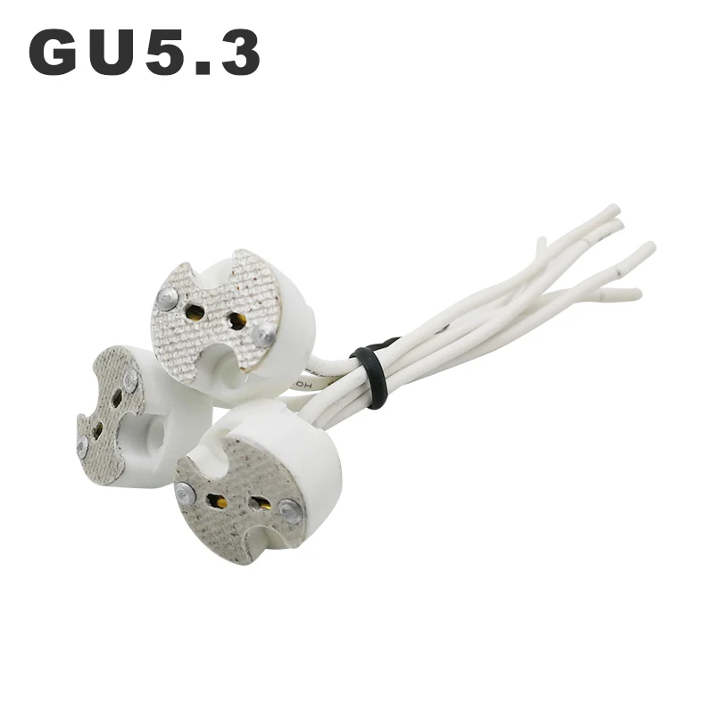 

5pcs/lot G5.3 Ceramic Light Holder GU5.3 Lamp Socket MR11 MR16 Lamps Base 10CM 20CM 30CM 50CM For LED Light Cup