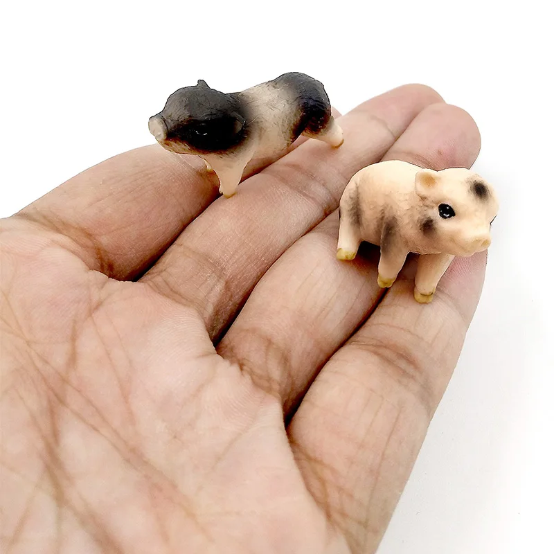 Mini Simulation Red Fox Porket Pig Animal Models Figurine Forest Wild Animals Plastic Decoration Educational Toys Gift For Kids