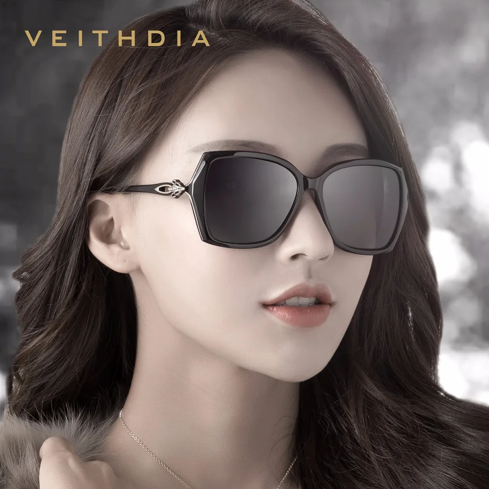 VEITHDIA-Retro Sunglasses for Women, Polarized UV400, Luxury Vintage Fashion, Ladies Sun Glasses, Eyewear for Female, 3039