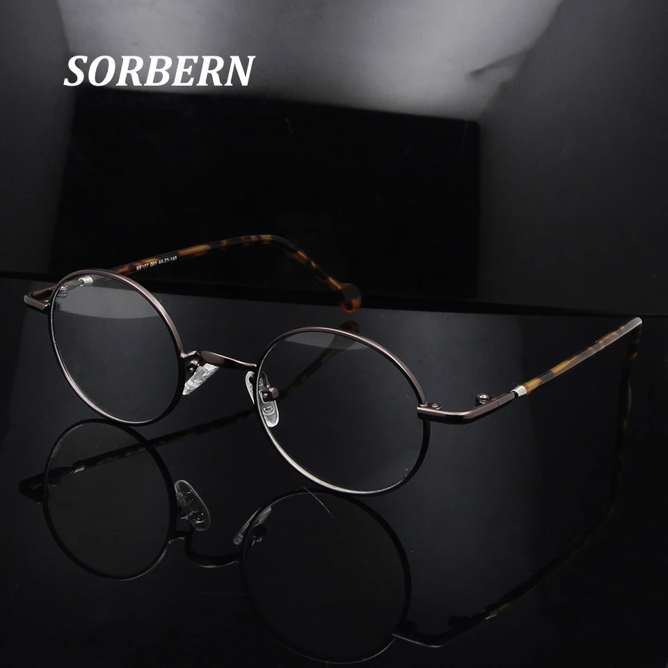 High Quality Metal Vintage Small Round Glasses Frame Men Eyeglass Frame Eyewear For Women Clear Lens Glasses Gafas Retro Opticas