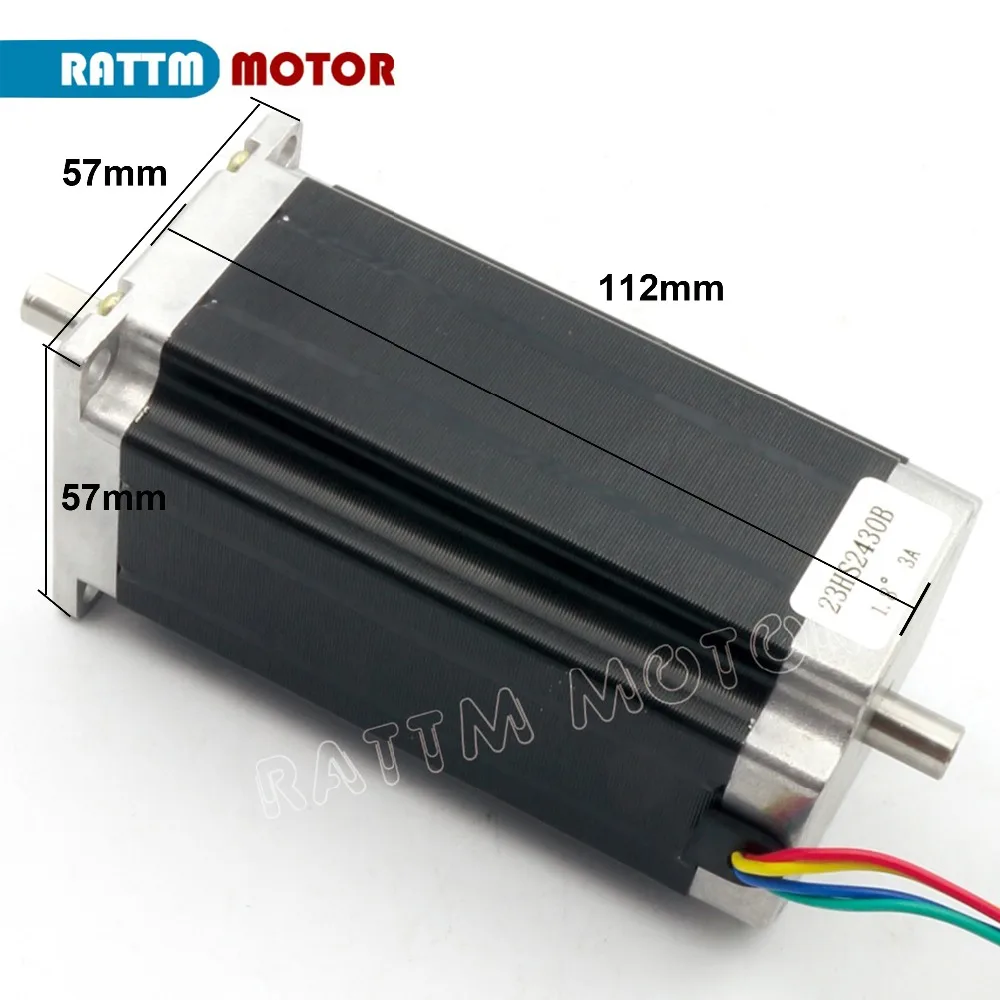 3pcs Nema 23 stepper motor Dual shaft 57x112mm 2.8N.cm 425 Oz-in 4 wires 3A for 3D printer parts CNC engraving machine 23HS2430B