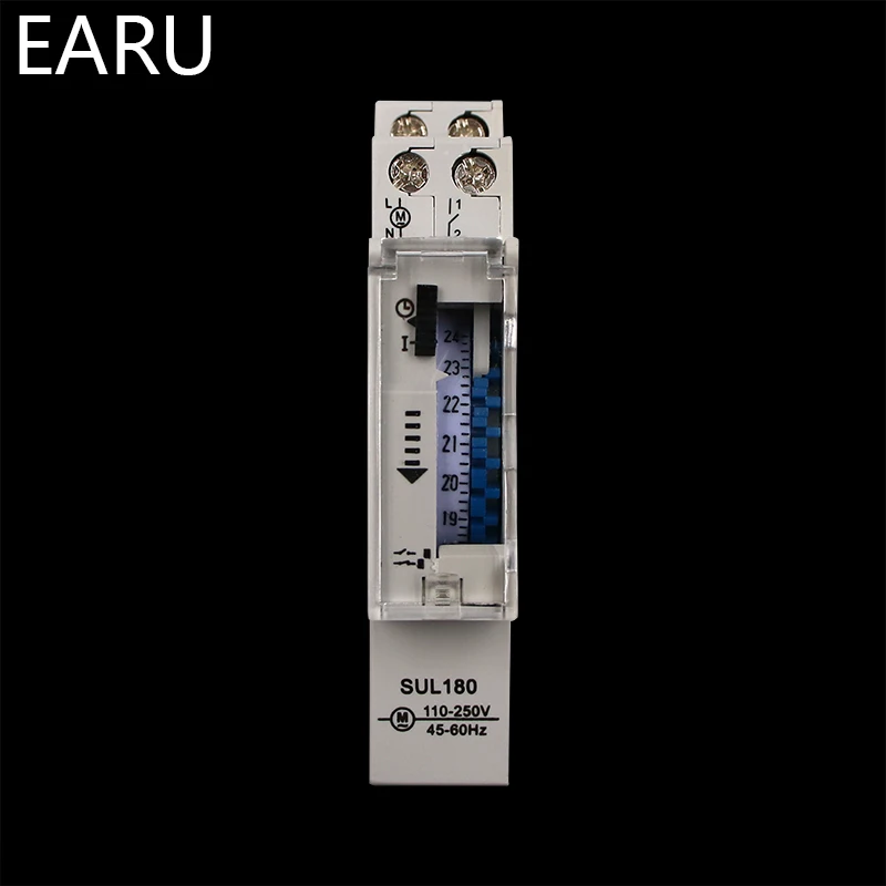 SUL180a 15 Minutes Mechanical Timer 24 Hours Programmable Din Rail Timer Time Switch Relay Measurement Analysis Instruments New