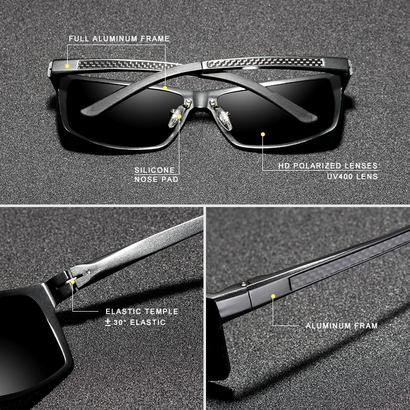 Gafas de sol polarizadas de aluminio con diseño de KINGSEVEN, gafas de sol cuadradas grises para conducir para hombre, gafas Unisex para hombre