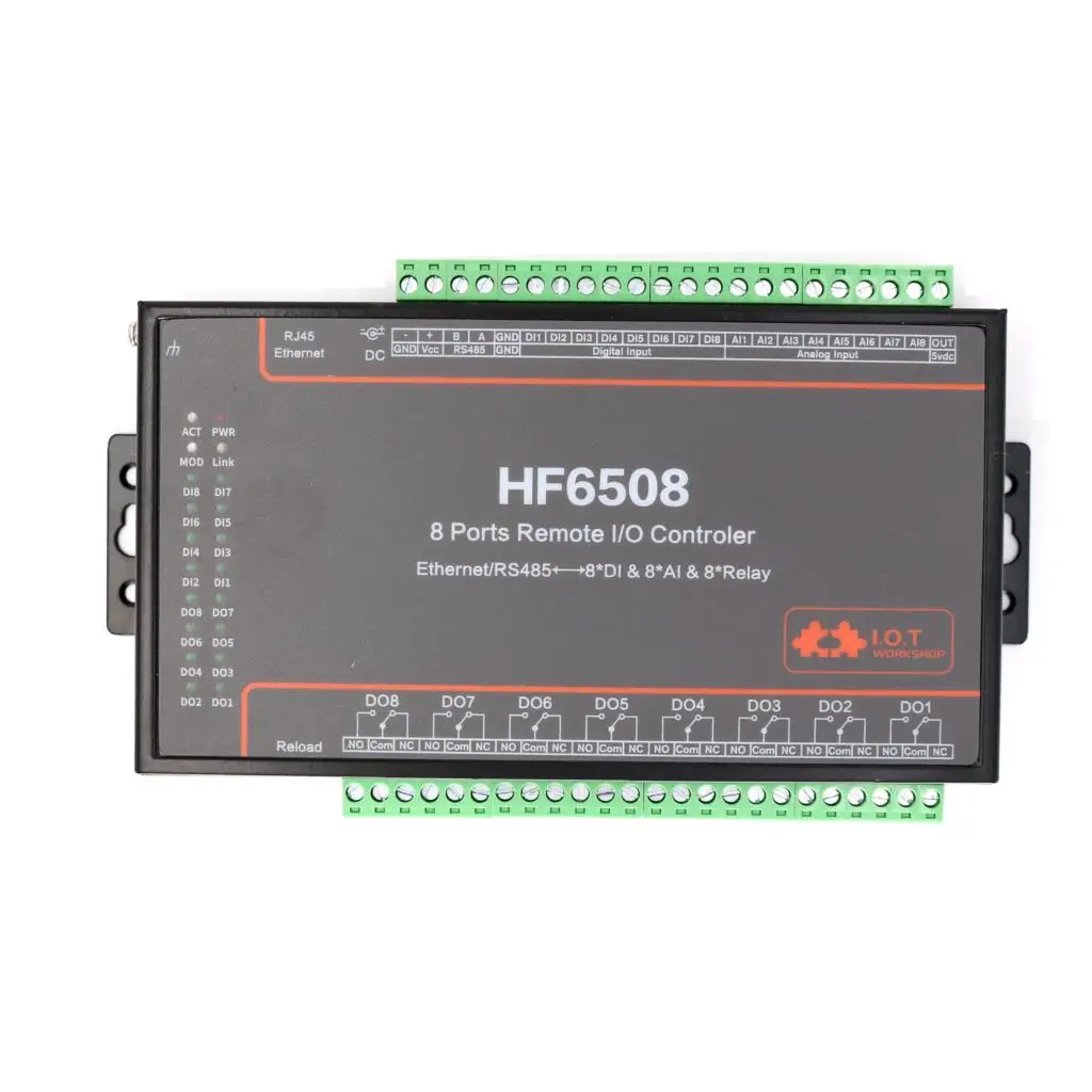 8DI 8DO 8A 8 Way  I/O Remote Controller Ethernet/RS485 8CH Remote Relay Ethernet/GPRS/WIFI Network Relay