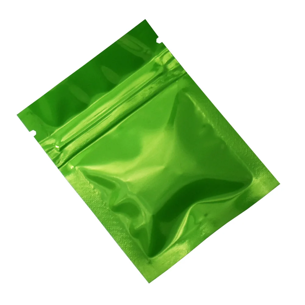 

Wholesale 6*8cm Glossy Green Zipper Zip Lock Mylar Pouch Food Bag Flat Self Seal Aluminum Foil Ziplock Package Bag Heat Sealable