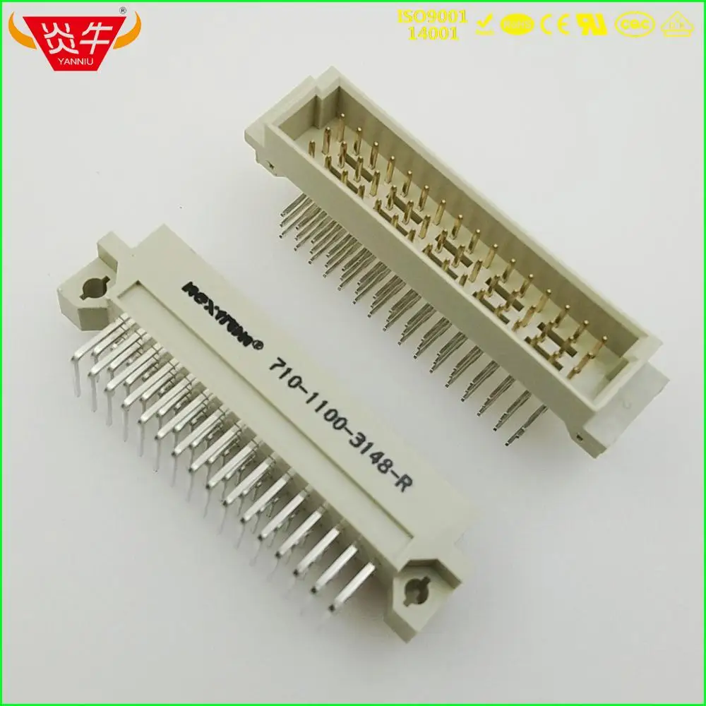 

50Pcs 348 DIN41612 DIN CONNECTOR 710-1100-3148-R 3*16P 48PIN MALE RIGHT ANGLE PINS EUROPEAN SOCKET 9001-15481COOA NEXTRON