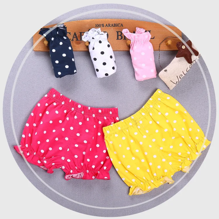 2024 Baby Girl Shorts Newborn Child Children Cotton Summer Polka Dot Casual Girls Pants Bloomers Shorts Diaper Cover Panties