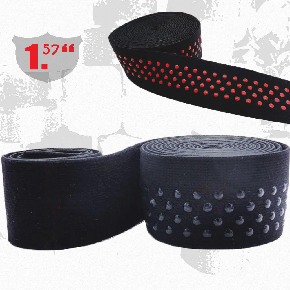 5 yards pack 40mm Silicone backed Elastic super soft design 4 lines dot gripper strap for sports wristband kneepads