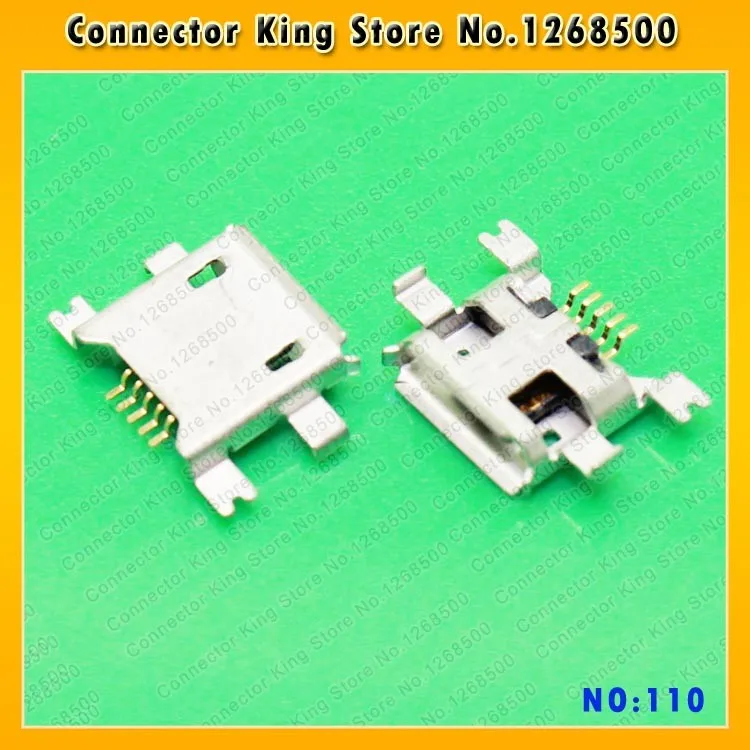 ChengHaoRan Micro USB Jack connector Socket PCB Mount for For Phone,Tablet PC,MP3,MP4 etc. 4 foot 5pin Sink type ,MC-110