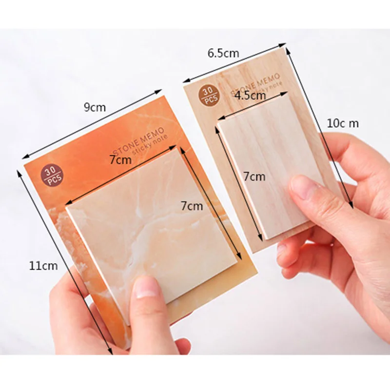 1 Pcs Memo Pad Marble Pattern Self-Adhesive Sticky Notes Note Pad Stationery Index Planner Stickers Paper School Supplies