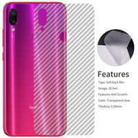 2pcs/lot Clear 3D Carbon Fiber For Xiaomi Pocophone F1 Mi 8 Lite 9 Se Redmi Note 5 6 7 Pro 6 6A sticker Case Back Protector Film