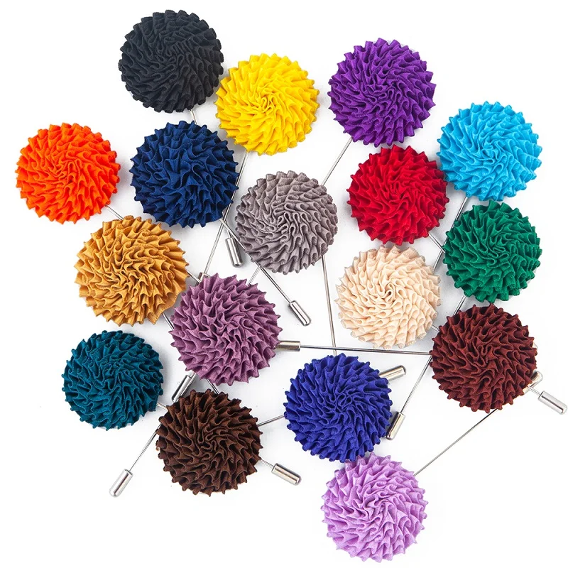 Tailor Smith-Pin de solapa con forma de flor sólida para hombre, broches de palo de Boutonniere de traje informal, accesorios de moda