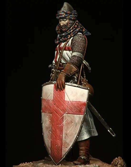 Unpainted Kit 1/24 75mm  Templar Knight- winter  75mm   figure Historical  Figure Resin  Kit Miniature
