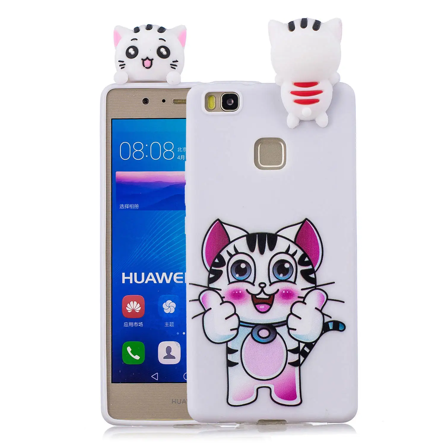 Top environmental protection mobile phone case for Huawei p9lite durable clay soft shell Lovely Cartoon White Squishy cover